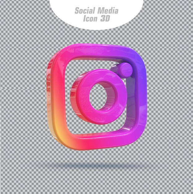 PSD instagram icon 3d render