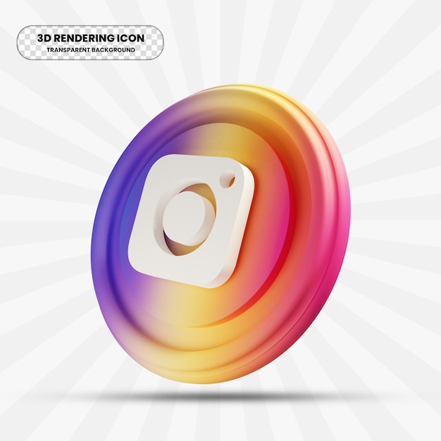 instagram icon in 3d rendering