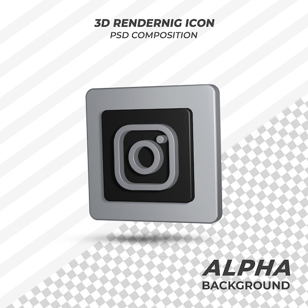 Instagram icon in 3d rendering