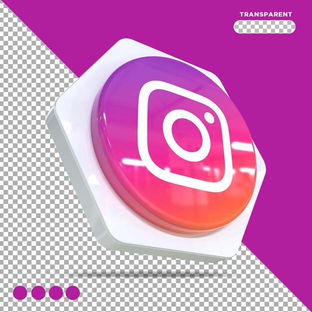 Instagram icon social media 3d concept