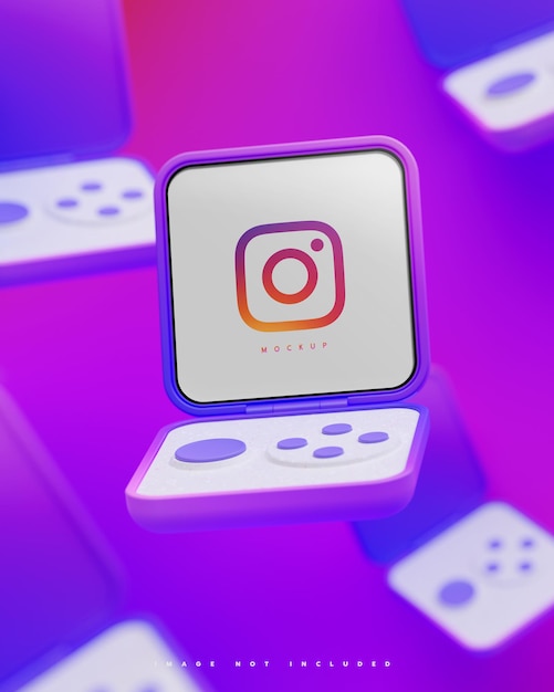 Instagram interface social media post smart flip device mockup 3d render