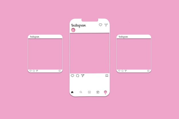 PSD instagram interface template and two post template