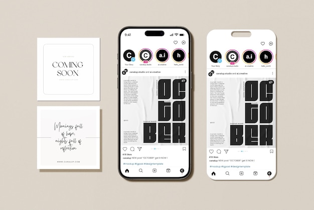 instagram Mockup Template PSD Design