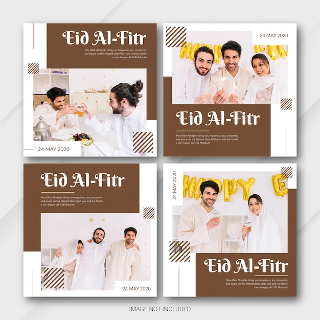 Instagram Post banner Bundle Eid Al Fitr Mubarak Template