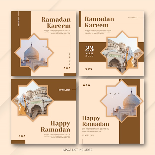 Instagram Post Bundle Ramadan Kareem Template