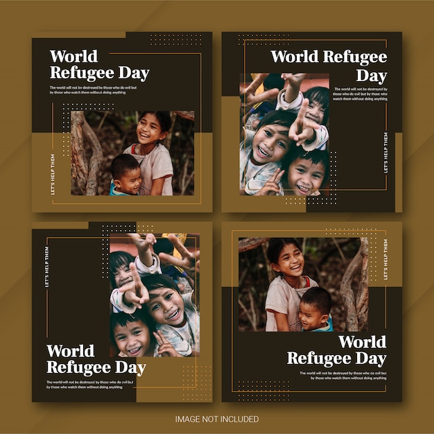 Instagram Post Bundle World Refugee Day Template