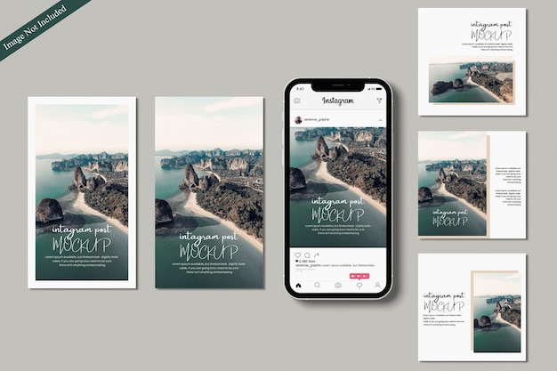 Instagram post mockup and Instagram story