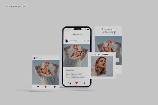 instagram post mockup and instagram story