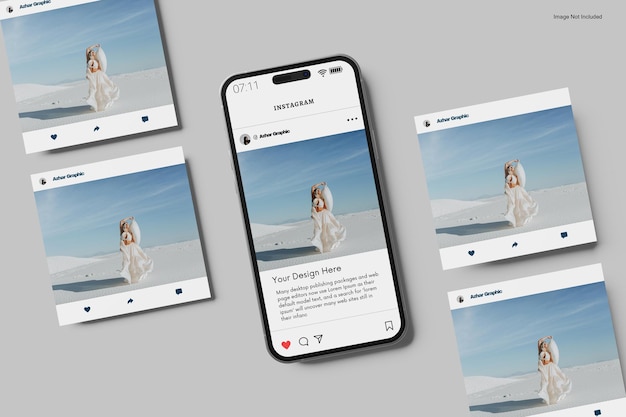 instagram post mockup and instagram story