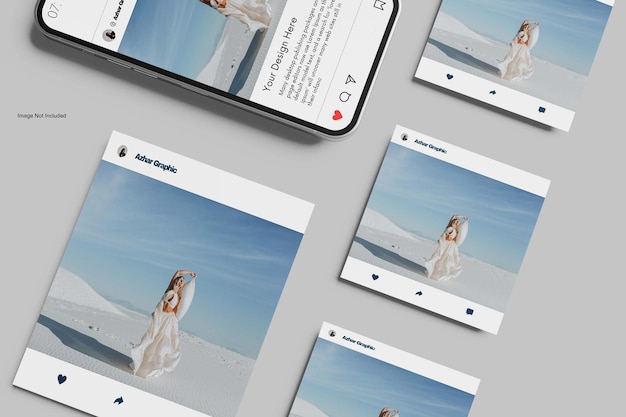 instagram post mockup and instagram story