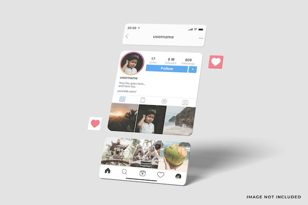 Instagram post mockup with 3d smartobject