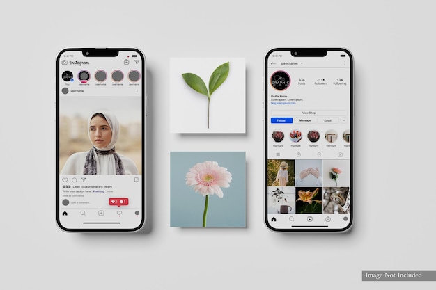 Instagram post and smartphone mockup