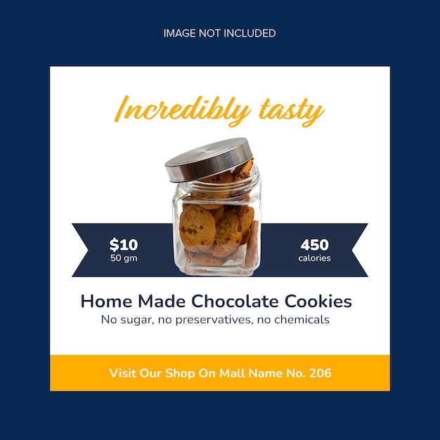 Instagram Post Template for Sale of Biscuits and Cookies 