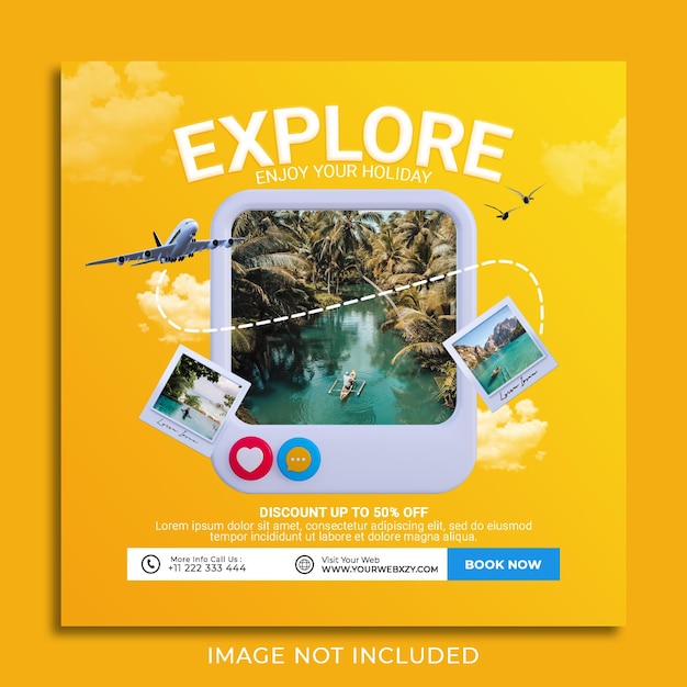 Instagram post travel banner template