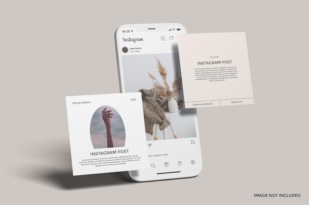 Instagram post with smartphone mockup