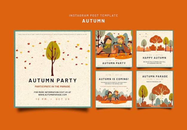 Instagram posts collection for autumn celebration