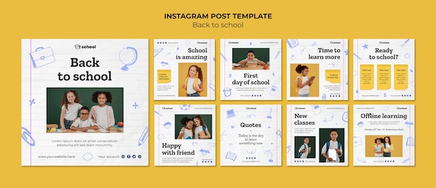 PSD instagram posts collection for back to school season