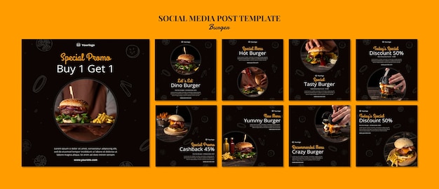 Instagram posts collection for burger bistro