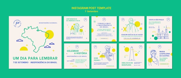 Instagram posts collection for sete de setembro celebration