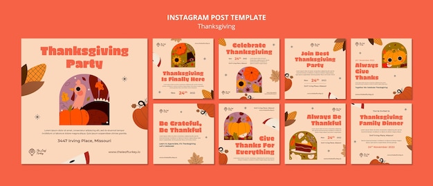 Instagram posts collection for thanksgiving celebration