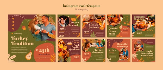 Instagram posts collection for thanksgiving celebration