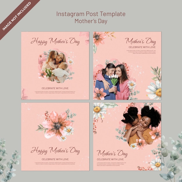 Instagram posts collection for watercolor mothers day