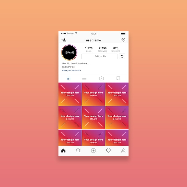 Instagram profile mockup