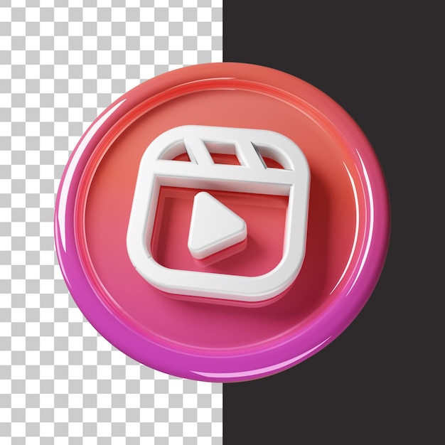 Instagram reels logo 3d