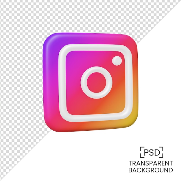 Instagram social media icon 3d render illustration