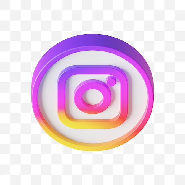 Instagram Social Media Icon 3D