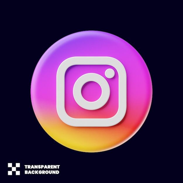 Instagram Social Media Icon In Minimalist 3D Render