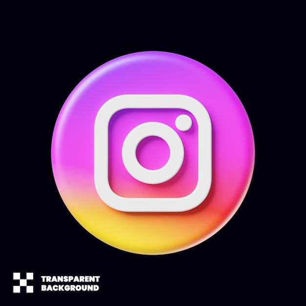 Instagram Social Media Icon In Minimalist 3D Render