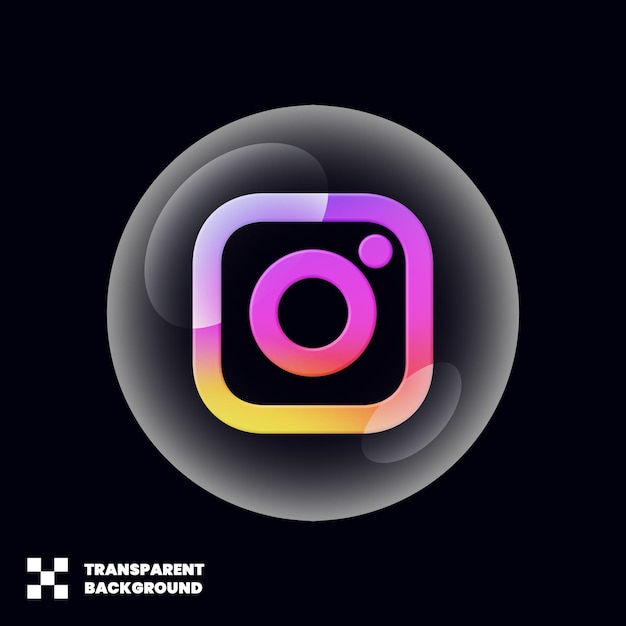 Instagram Social Media Icon In Minimalist 3D Render