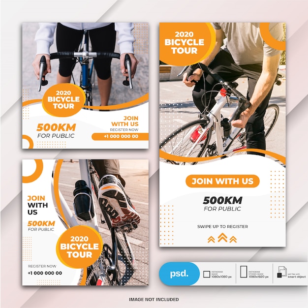 Instagram Stories and banner Post Bundle Bicycle Template