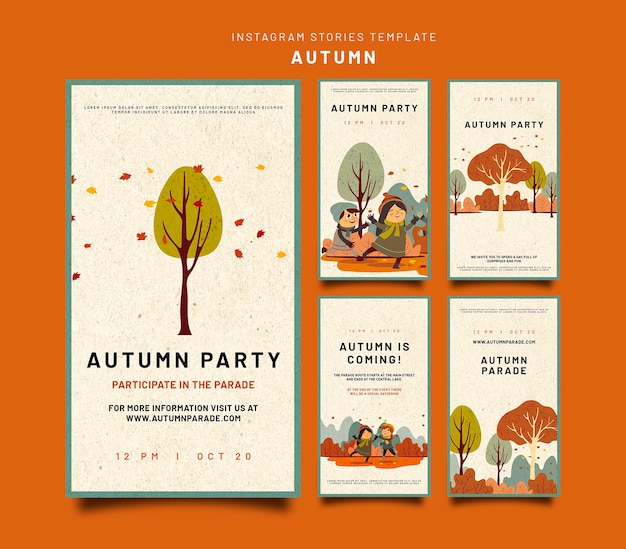 Instagram stories collection for autumn celebration