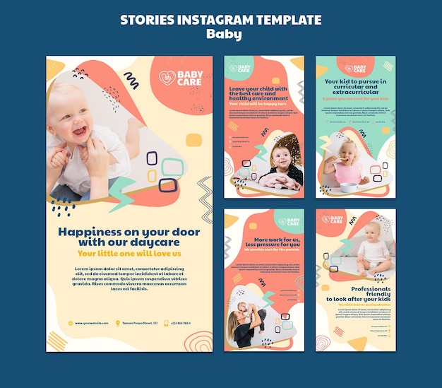 Instagram stories collection for baby care professionals