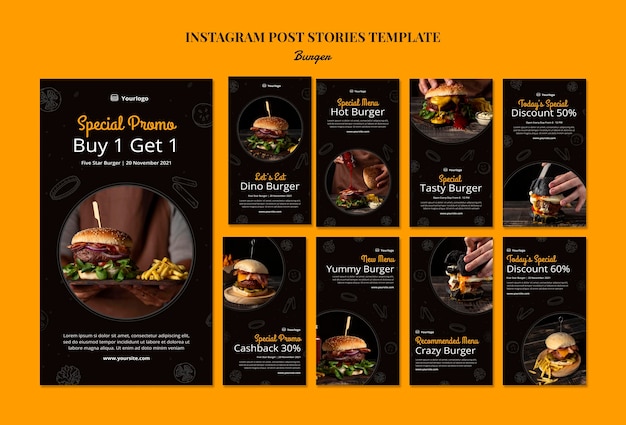 Instagram stories collection for burger bistro