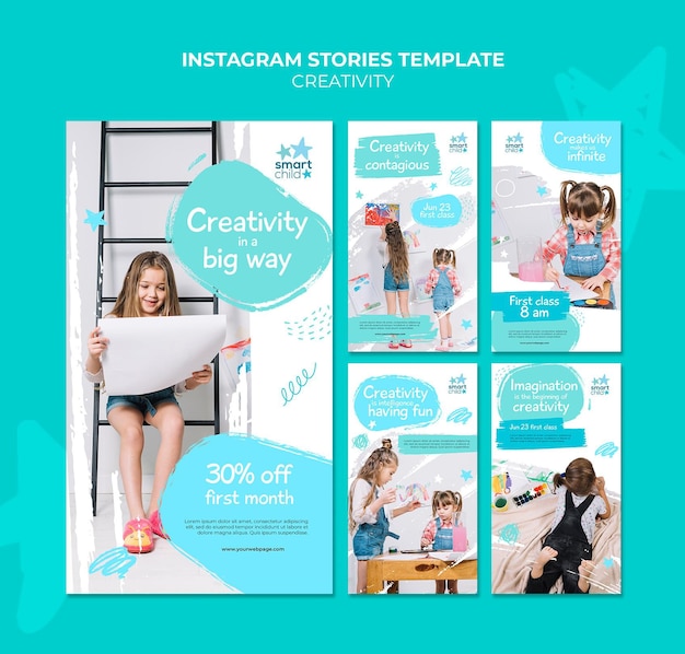 Instagram stories collection for creative kids having fun