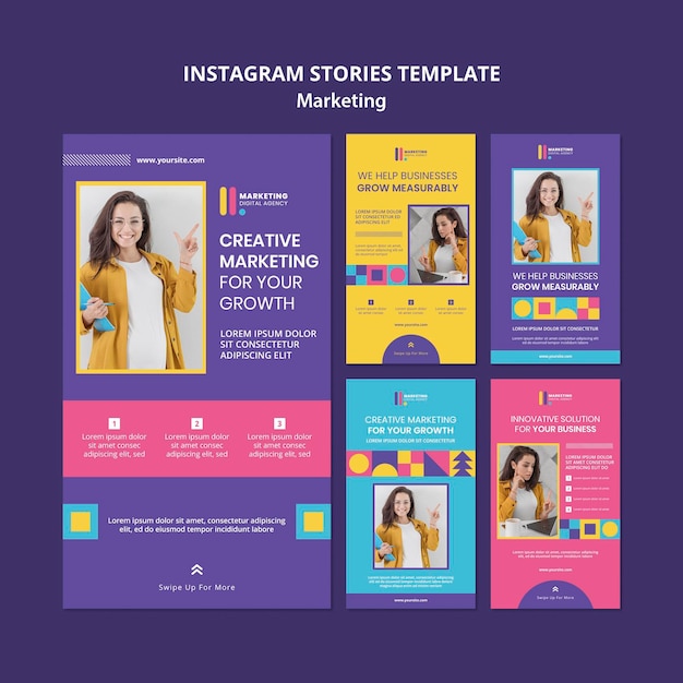 Instagram stories collection for creative marketing agency