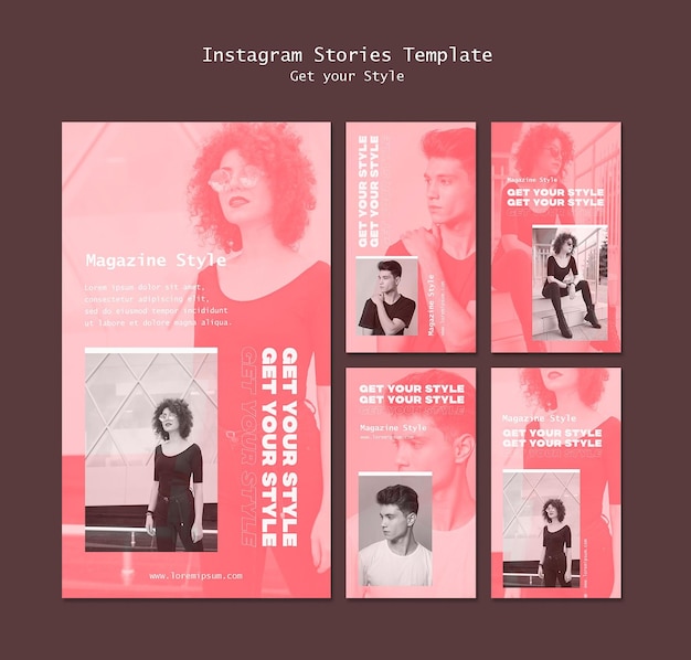 Instagram stories collection for electronic style magazine