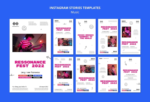 Instagram stories collection for music festival