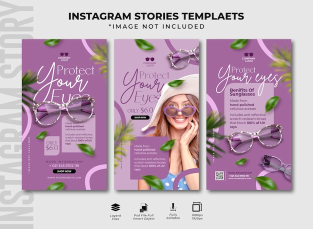 Instagram stories collection for sunglasses company