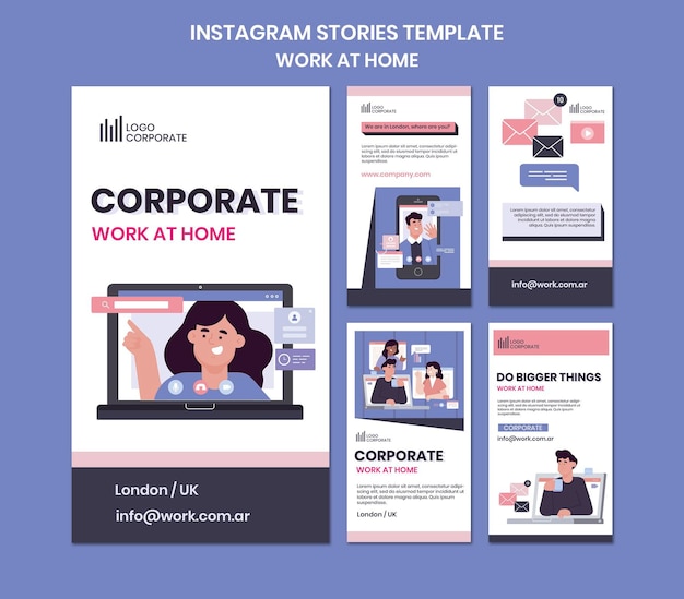 Instagram stories collection for working from home