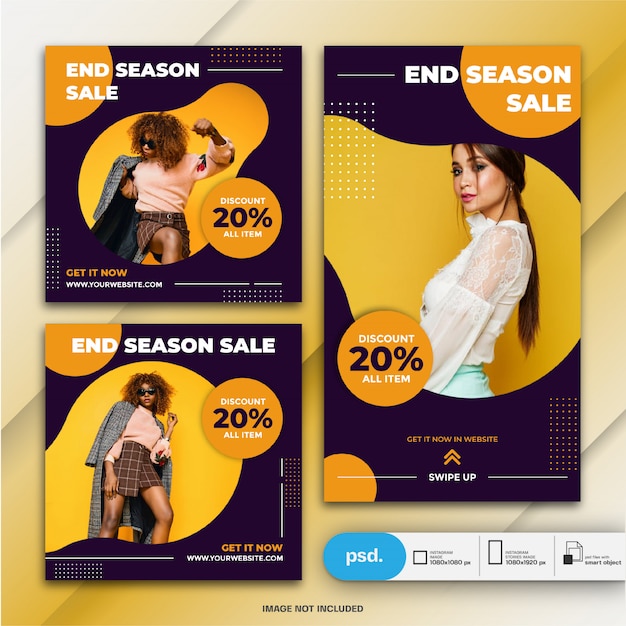 Instagram Stories and Feed Post Bundle Fasion Sale Template