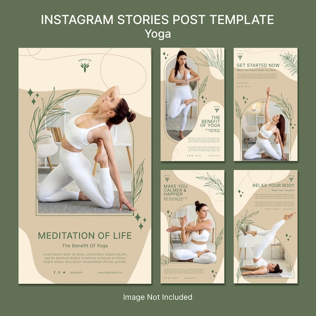 Instagram Stories Template Nature Yoga Meditation Earth Tone