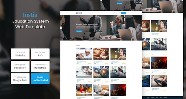 Instia education website page design template