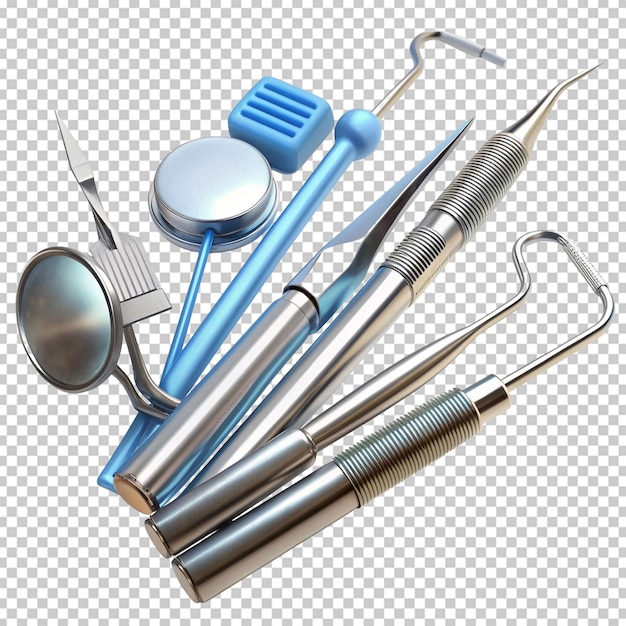 PSD instruments of a dentist with white background