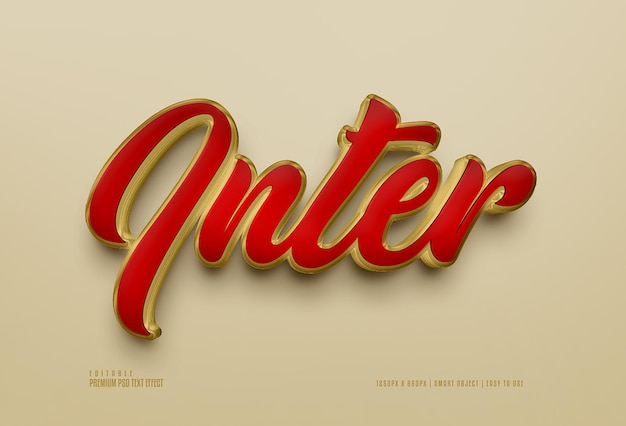 Inter premium 3d psd text effect