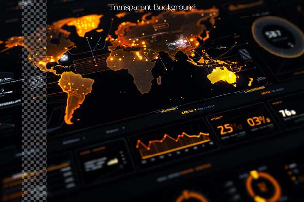 PSD interactive infographics utilize animations and transitions on transparent background