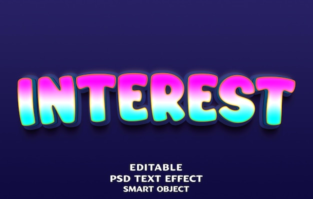 Interest 3d text effect design